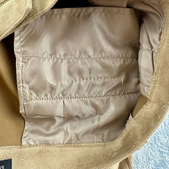 Banana Republic Vegan Suede Shorts Women’s Size 16 Iced Latte High Waist Camel - Picture 5 of 15